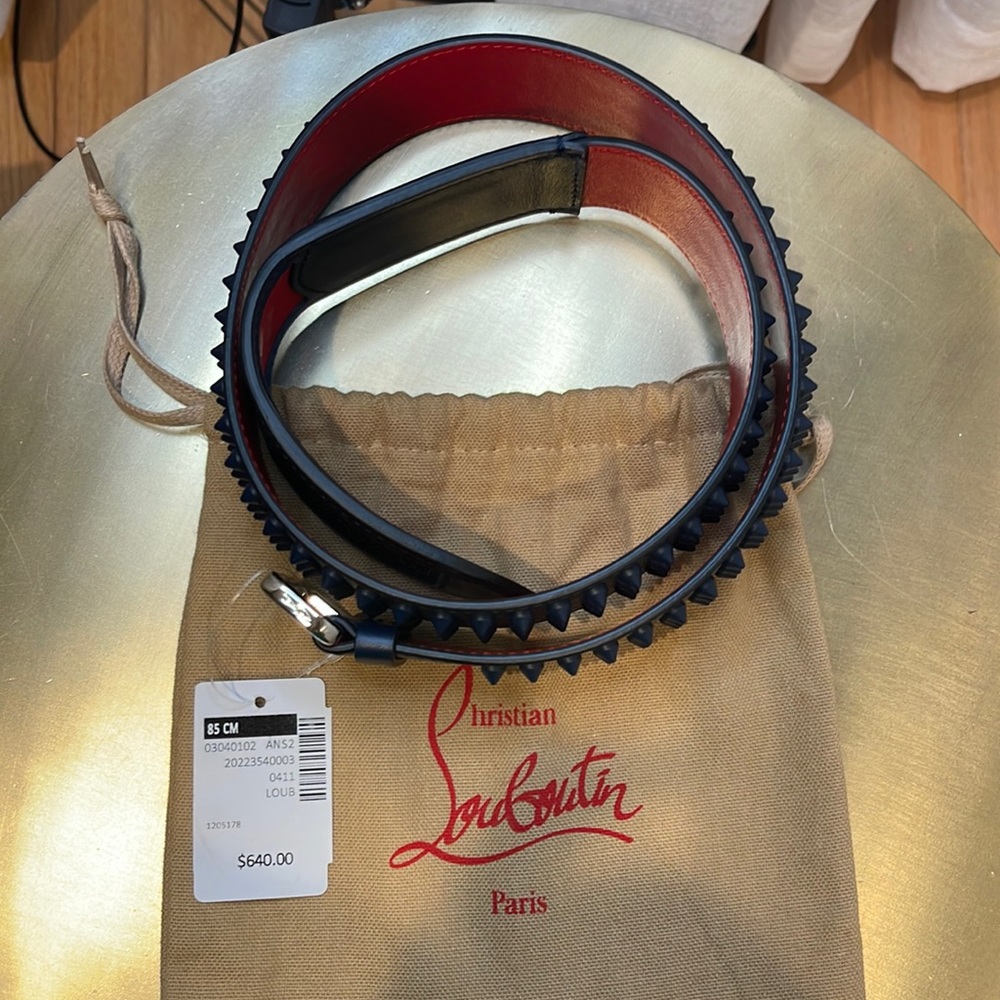 Christian Louboutin Men’s Studded Velcro Belt
